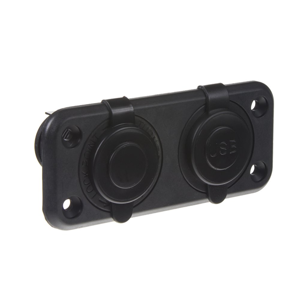 Dvojitá zásuvka do panelu 1x CL + 2x nabíječka USB voděodolná