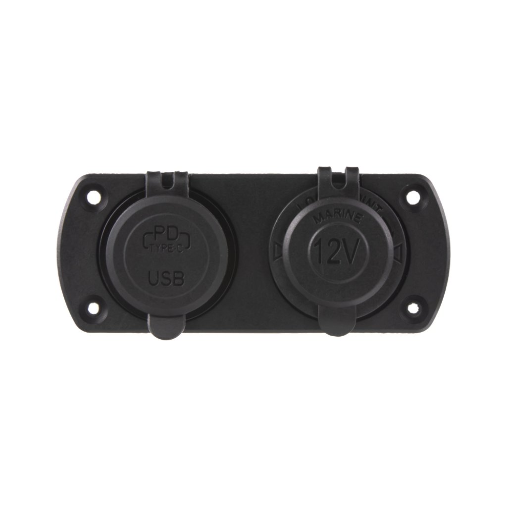 Dvojitá zásuvka do panelu 1x CL + 2x nabíječka USB voděodolná