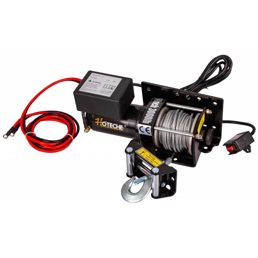 Elektrický lanový naviják 1000 W/12 V, max. zatížení 1361 kg - HT690008