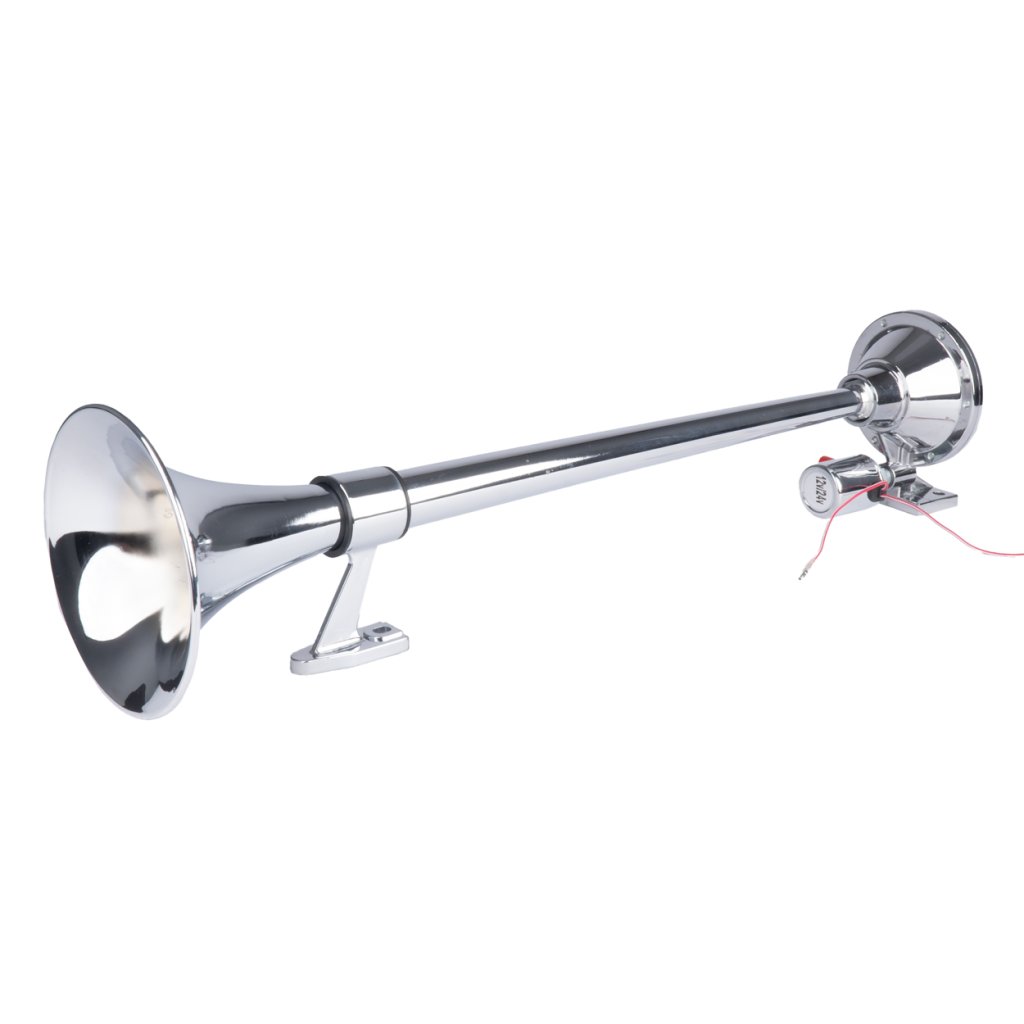 Fanfára kulatá 1 trubka 12/24V, chrom, bez kompresoru 74cm, TAE060