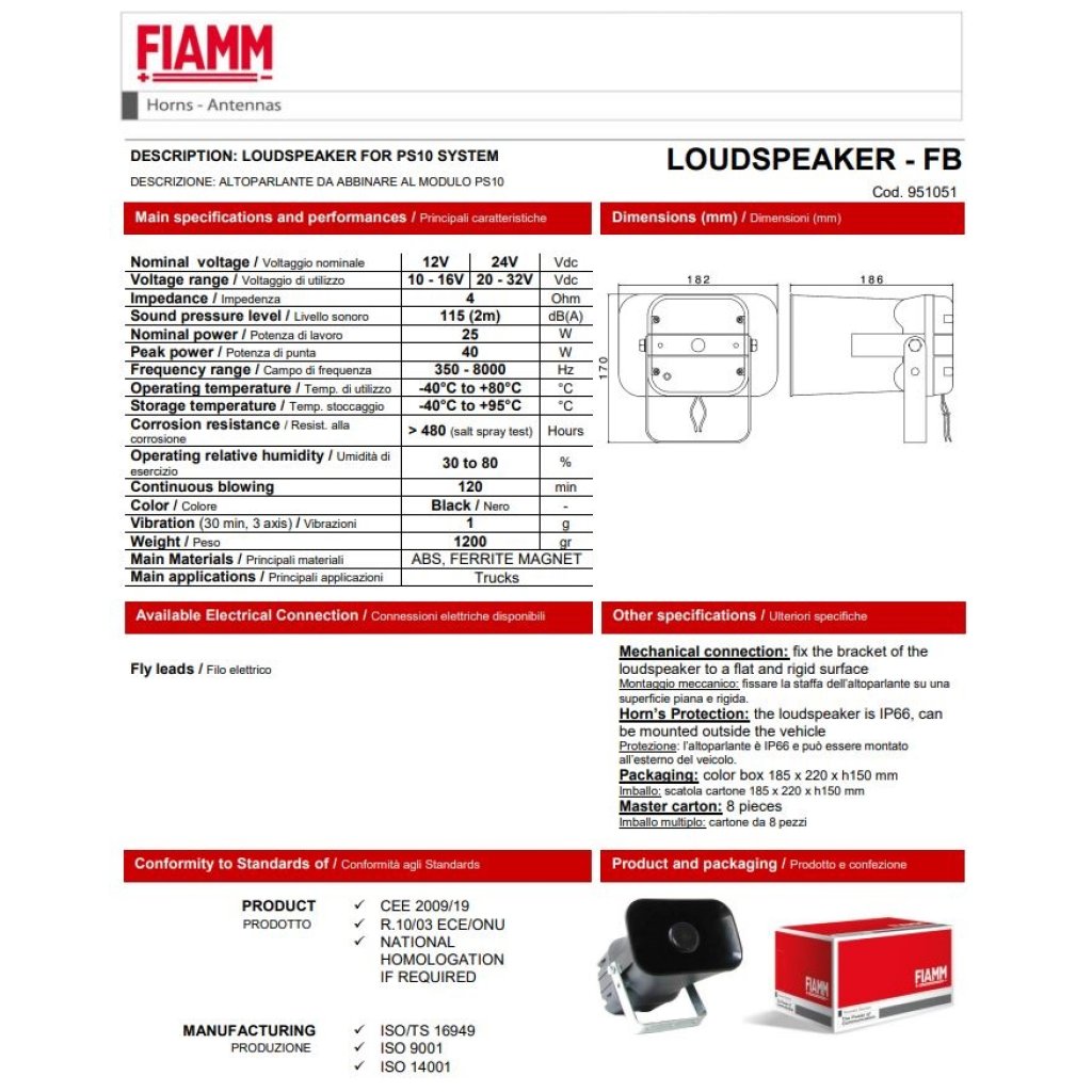 FIAMM reproduktor - FB