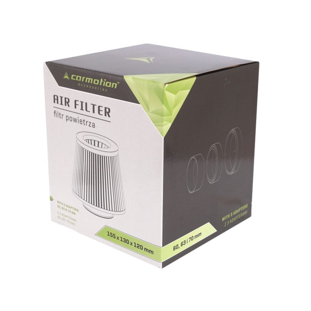 Filtr vzduchový UNI 155x130x120mm, červený/carbon adaptér 60, 63, 70mm, 83151