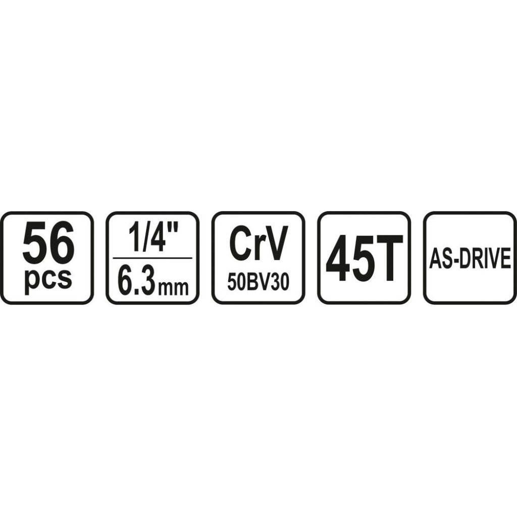 Gola sada 1/4" 56 ks STHOR TO-58643