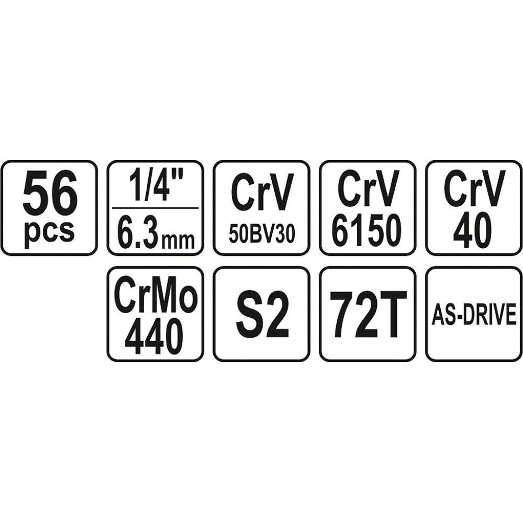 Gola sada 1/4", 56 ks - YT-14501