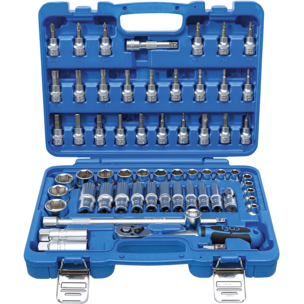 Gola sada 3/8”, palcová, 61 ks - B2215