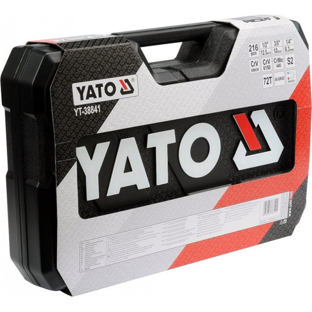 Gola sada s klíči 1/2", 1/4" a 3/8", 216 ks - YT-38841