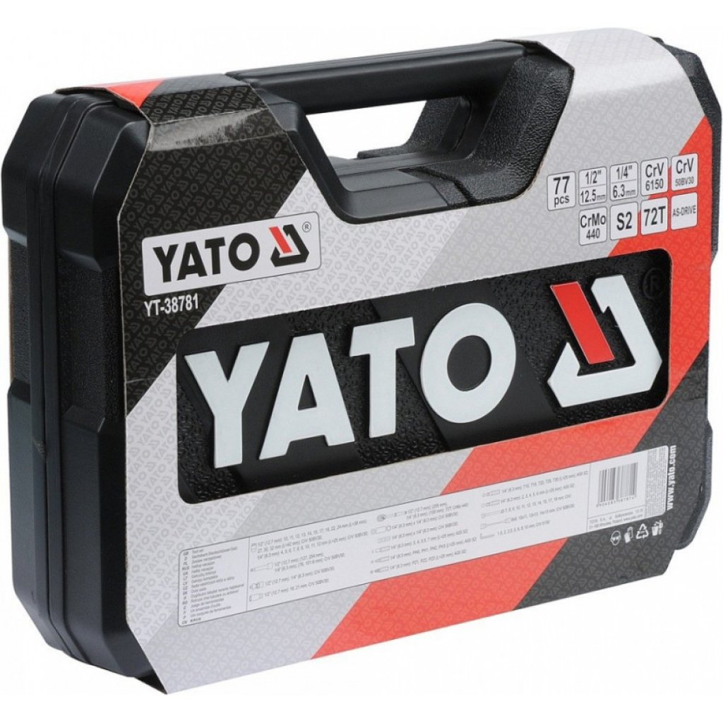 Gola sada s klíči 1/4" a 1/2", 77 ks - YT-38781