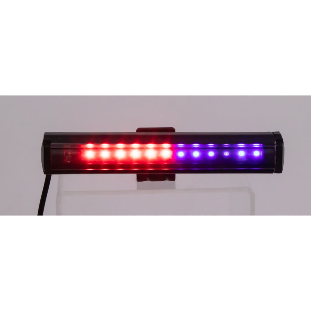 Gumové výstražné LED světlo vnější, modro-červené, 12V, 150mm