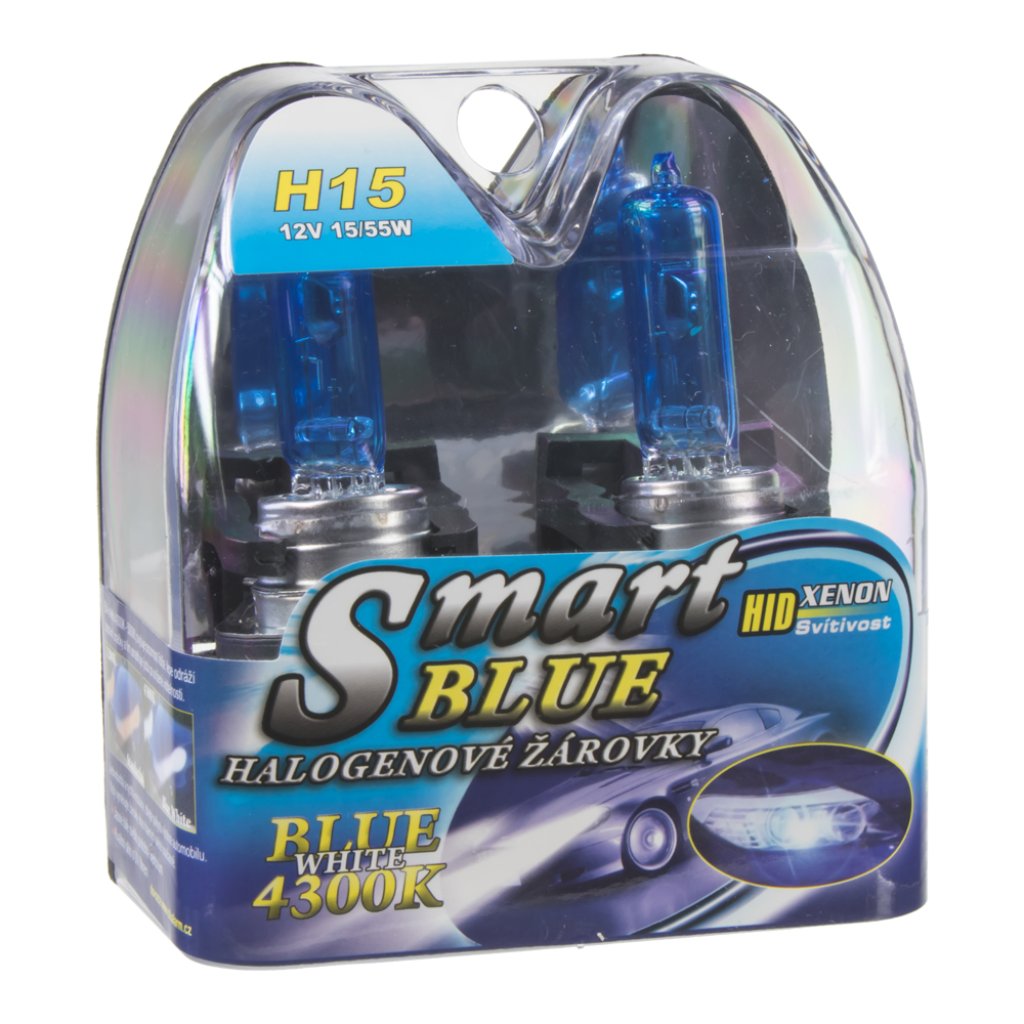 Halogen. žárovka 12V s paticí H15, Blue white 4300K