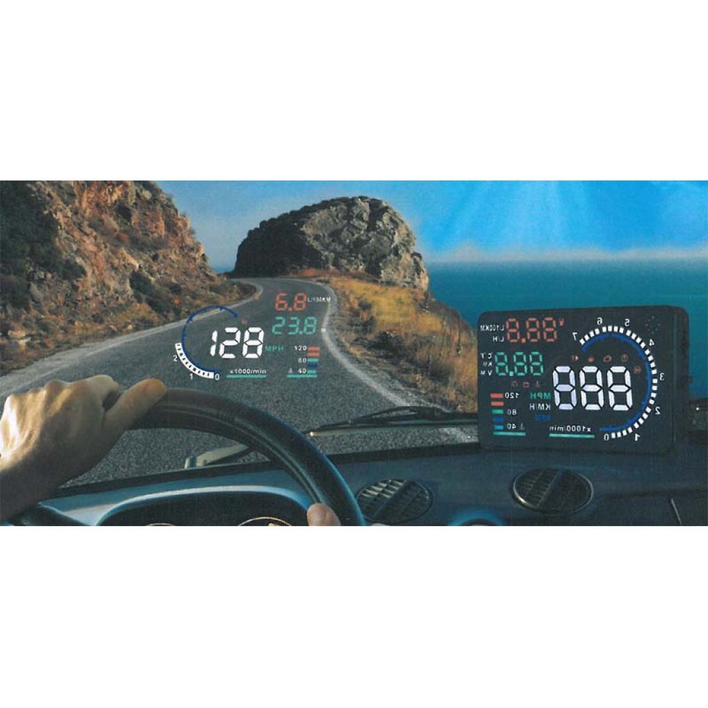HEAD UP DISPLEJ A8 5,5", OBDII, FULL