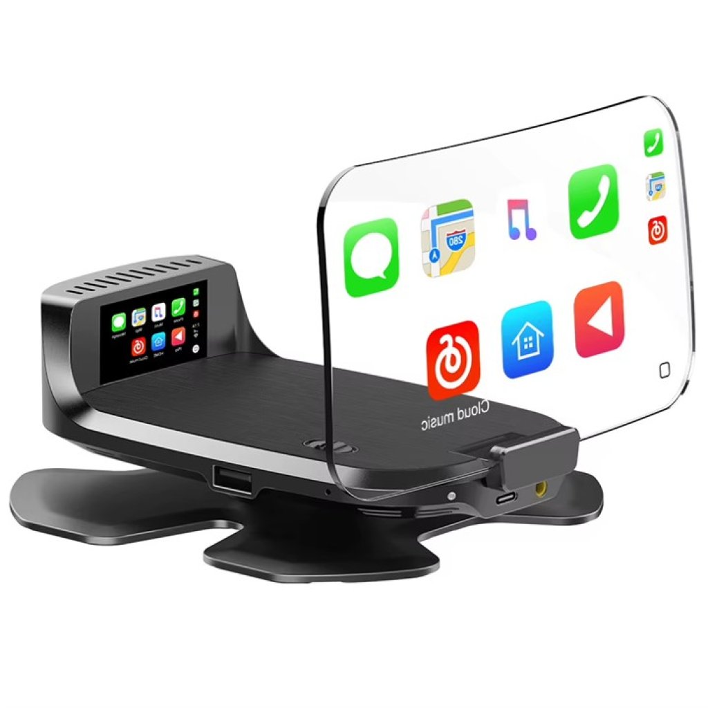 HEAD UP DISPLEJ se zobrazením CarPlay + Android Auto, reflexní deska