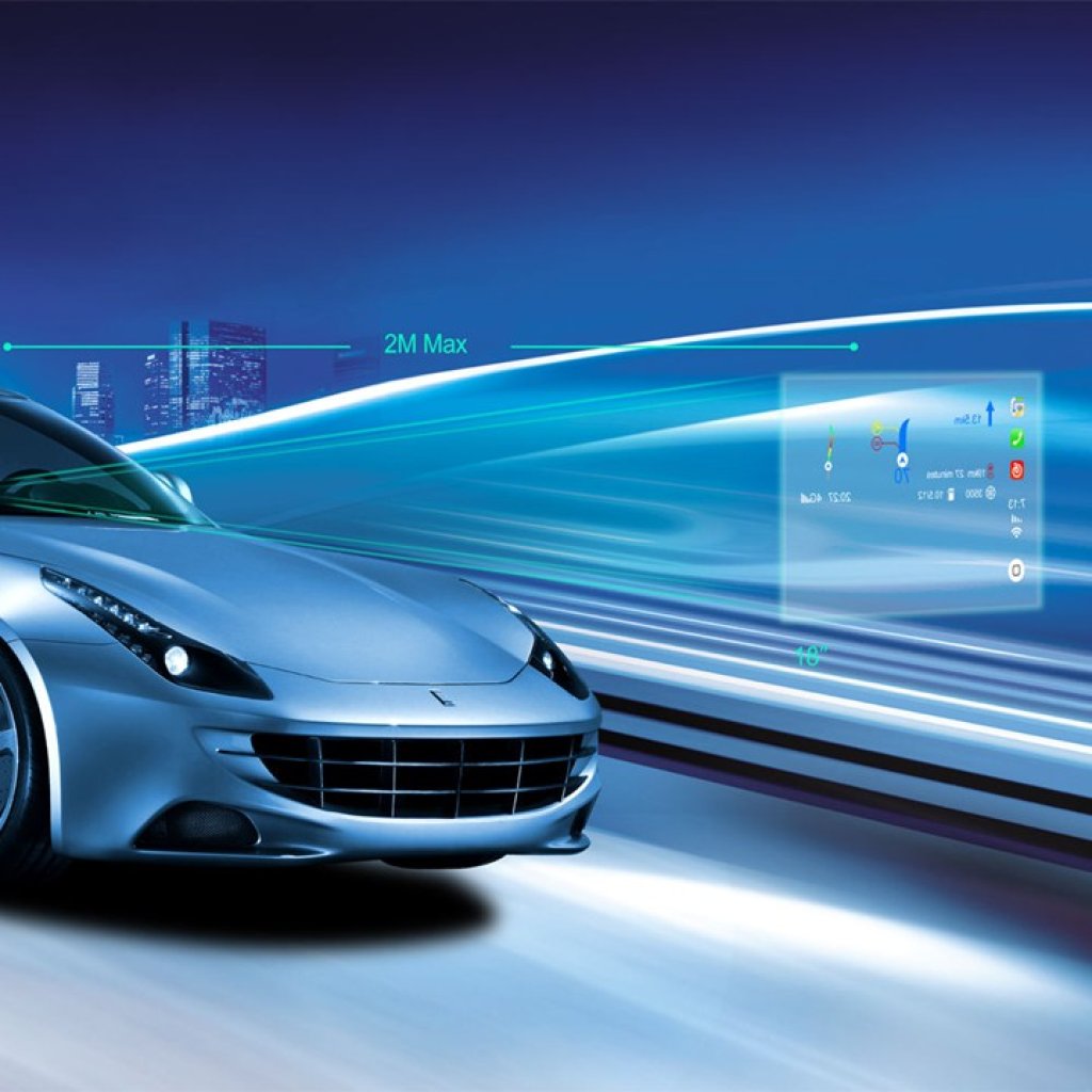 HEAD UP DISPLEJ se zobrazením CarPlay + Android Auto, reflexní deska