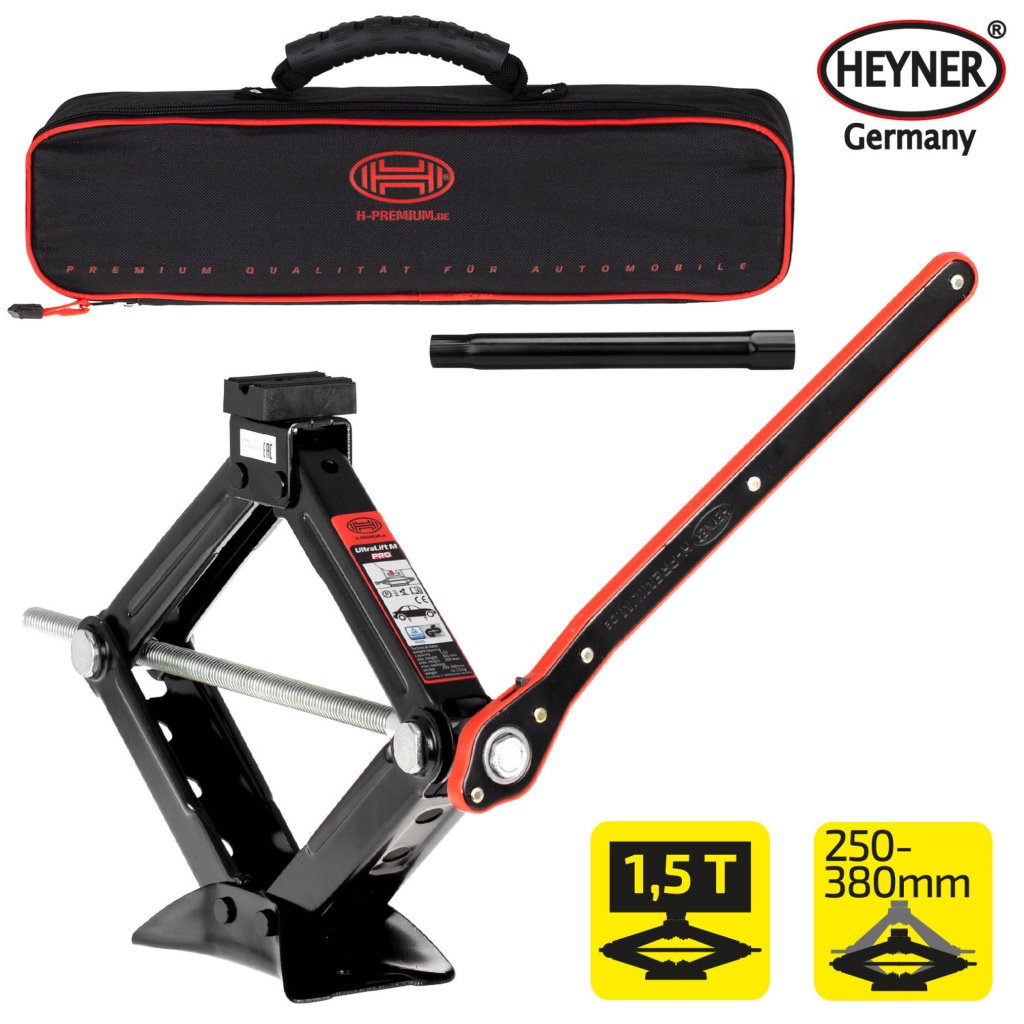 Hever nůžkový 1500 kg s ráčnou Heyner Ultra Lift M Black Edition, 347160