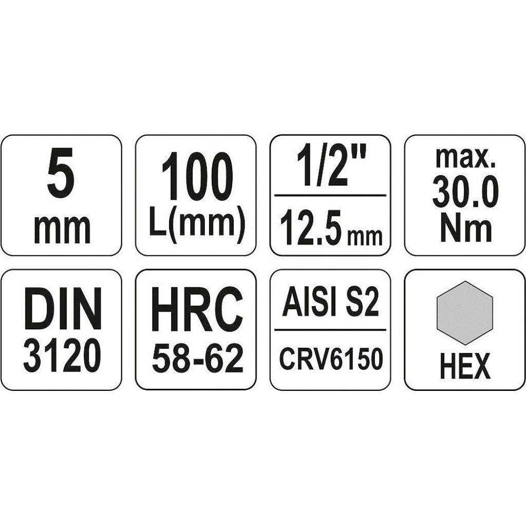 Hlavice s bitem HEX 1/2" H5 Yato - YT-04391