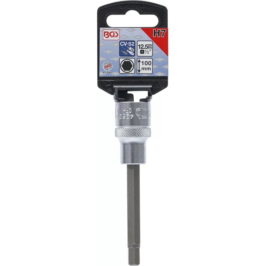 Hlavice s bitem HEX 1/2" Imbus H7, prodloužená 100 mm - B4262