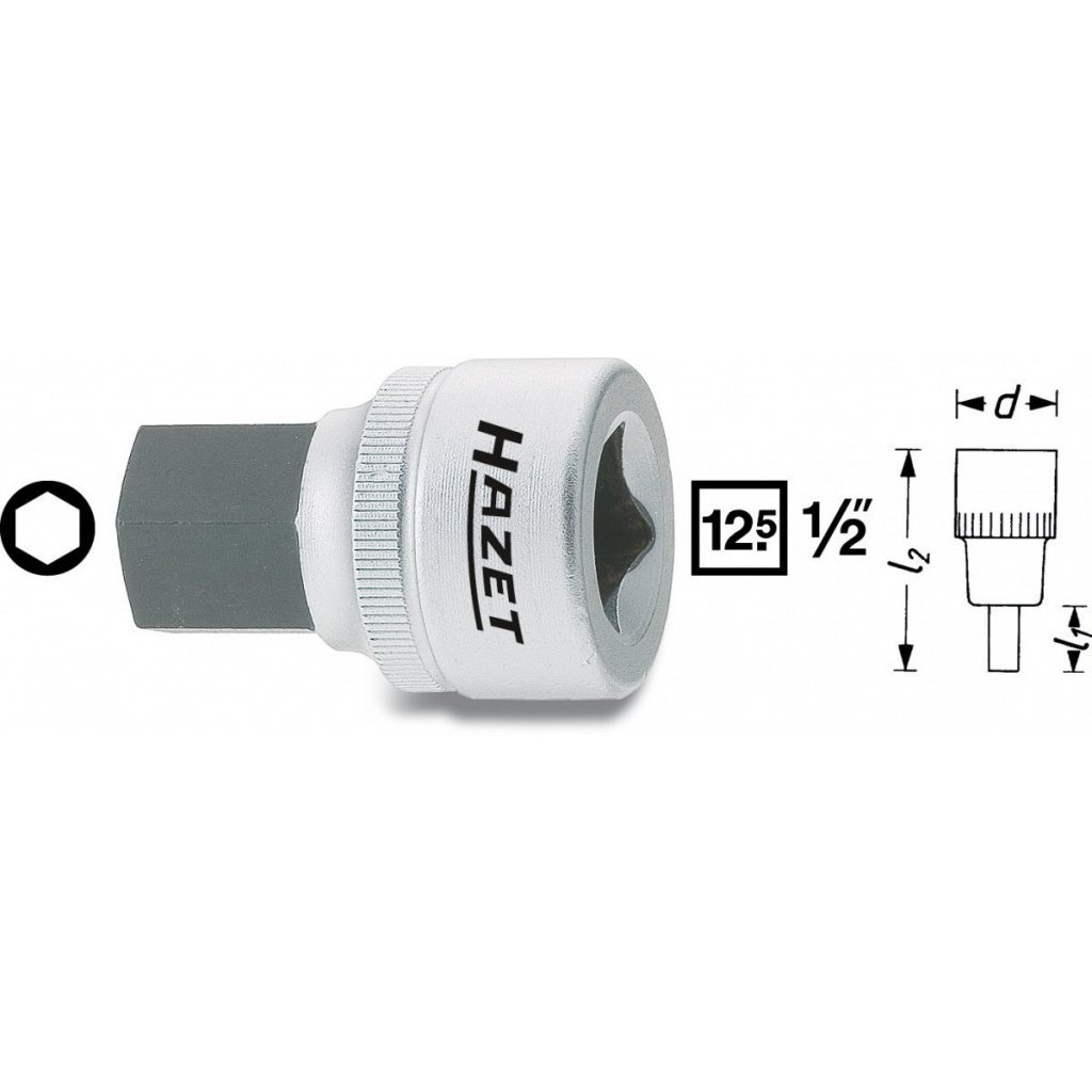 Hlavice s bitem HEX 1/2" S12 Hazet 985-12 - HA046782