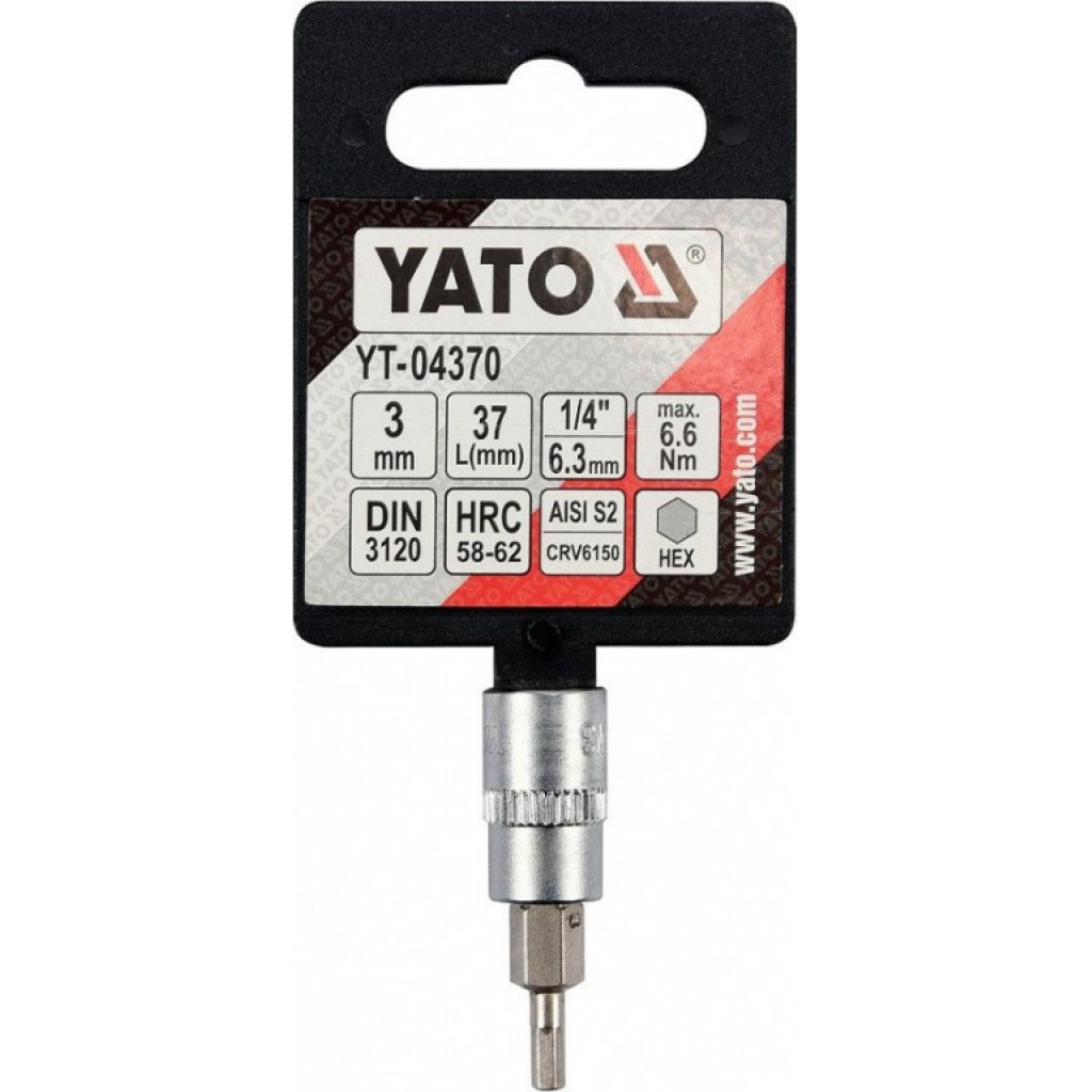 Hlavice s bitem HEX 1/4" H3 Yato - YT-04370