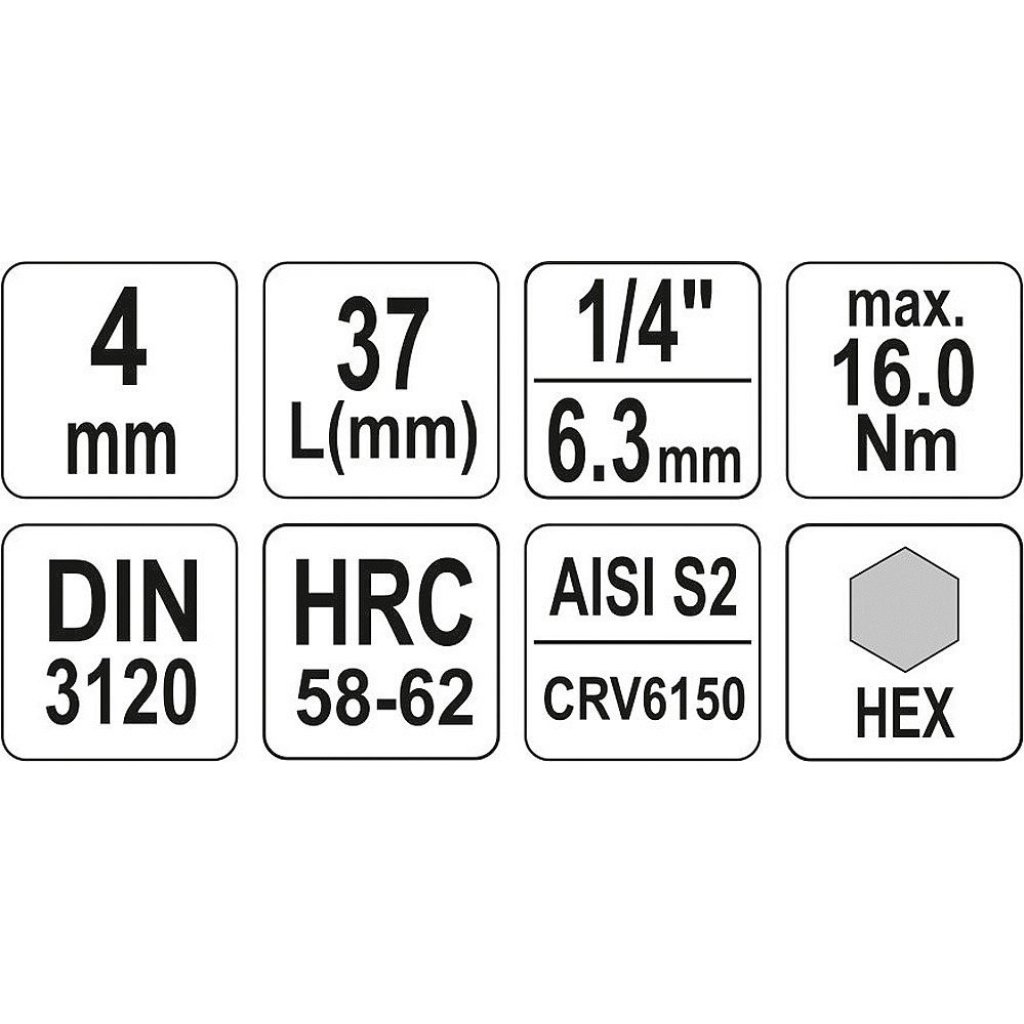 Hlavice s bitem HEX 1/4" H4 Yato - YT-04371