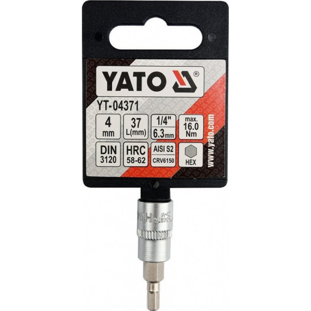 Hlavice s bitem HEX 1/4" H4 Yato - YT-04371