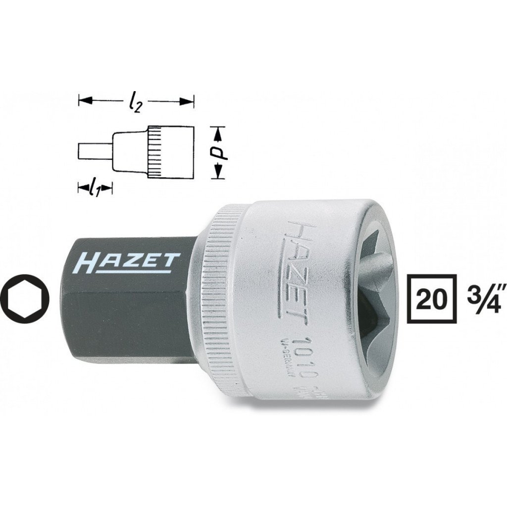 Hlavice s bitem HEX 3/4" S17 Hazet 1010-17 - HA001859