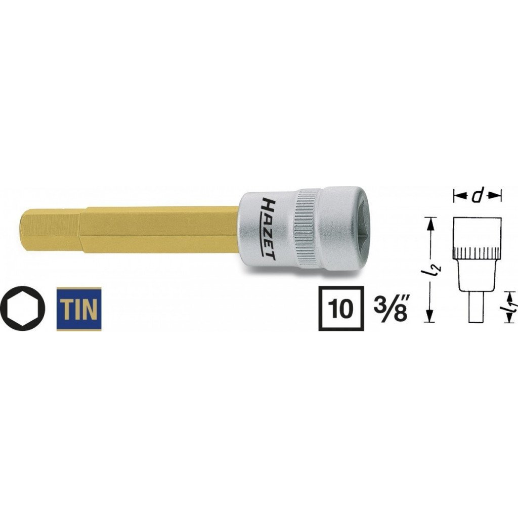Hlavice s bitem HEX 3/8" S12 Hazet 8801-12 - HA039357