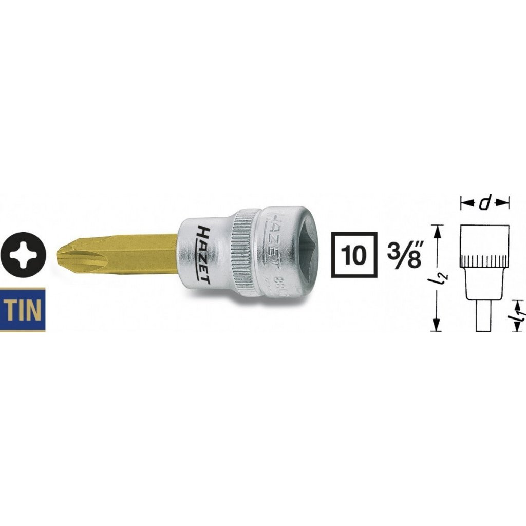 Hlavice s bitem KŘÍŽOVÁ 3/8" PH3 Hazet 8806-PH3 - HA039869