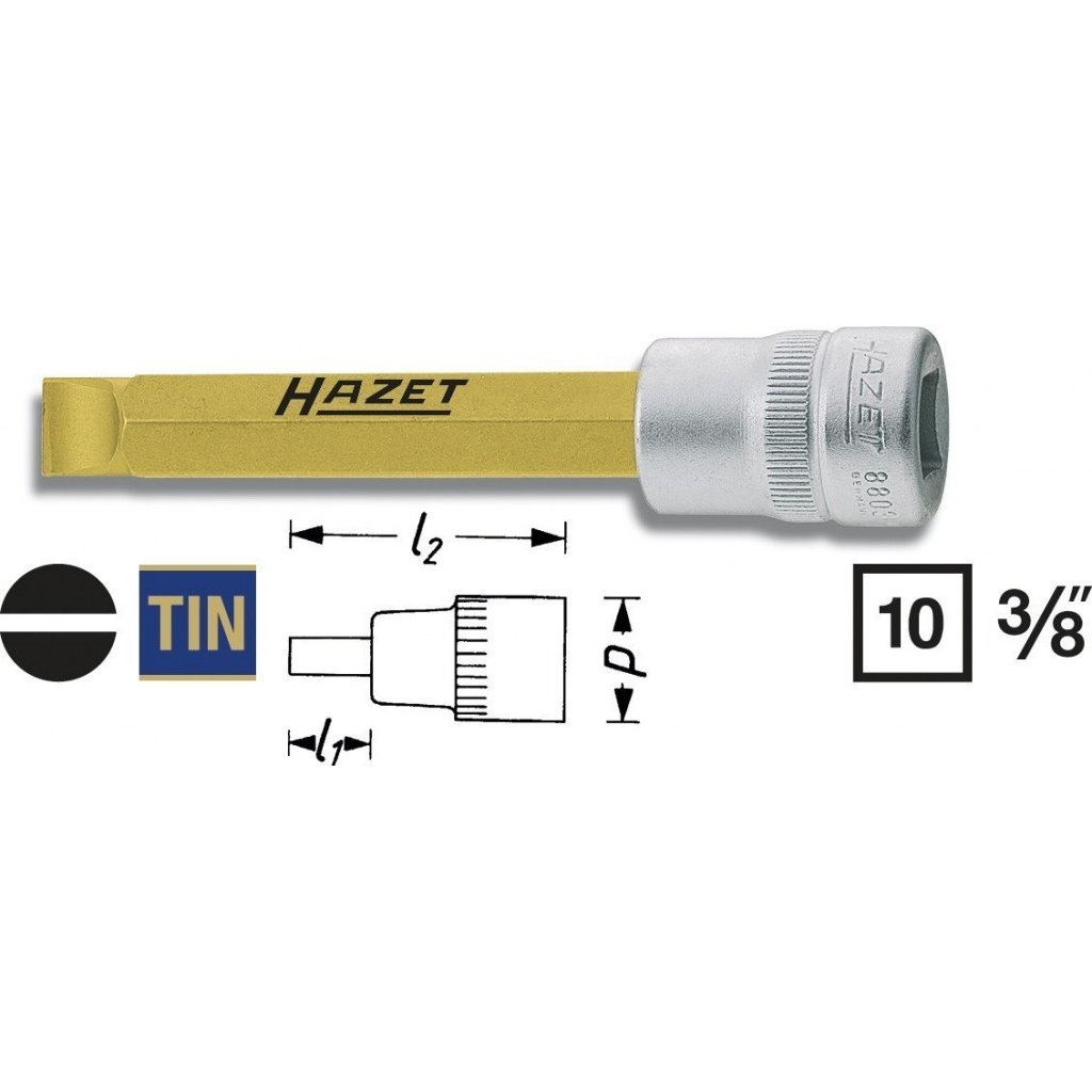 Hlavice s bitem PLOCHÁ 3/8" 1,6x10 HAZET 8803-1.6X10 - HA039807