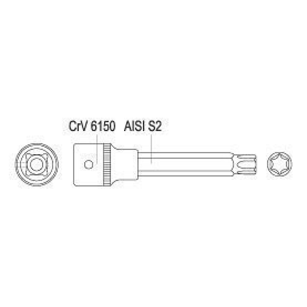 Hlavice s bitem TORX 1/2" T25 YATO - YT-0441
