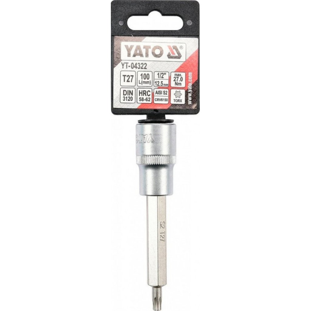 Hlavice s bitem TORX 1/2" T27 YATO - YT-04322