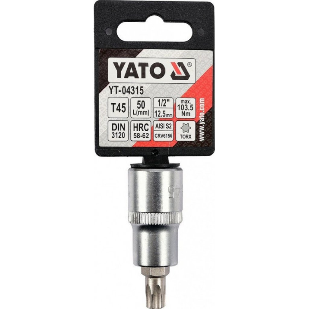 Hlavice s bitem TORX 1/2" T45 YATO - YT-04315