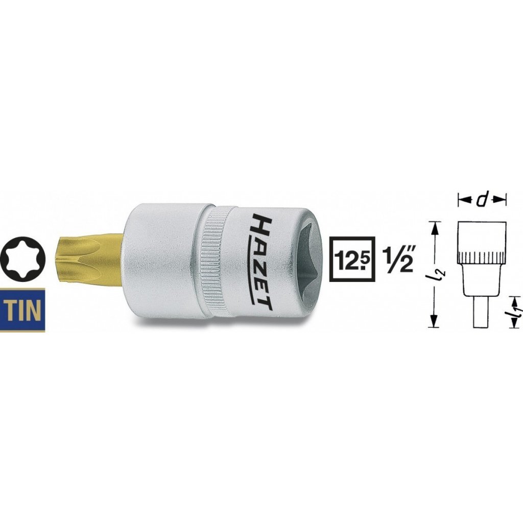 Hlavice s bitem TORX 1/2" T55 HAZET 992-T55 - HA047574