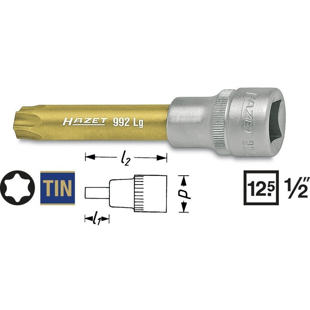 Hlavice s bitem TORX 1/2" T70 HAZET 992LG-T70 - HA047611