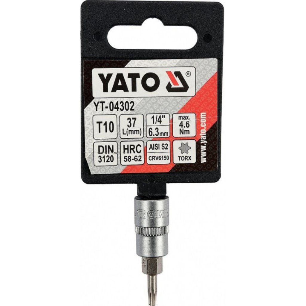 Hlavice s bitem TORX 1/4" T10 YATO - YT-04302