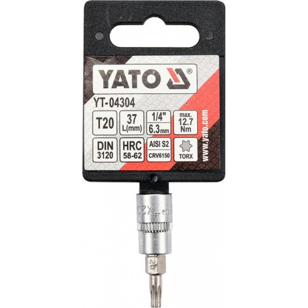 Hlavice s bitem TORX 1/4" T20 YATO - YT-04304