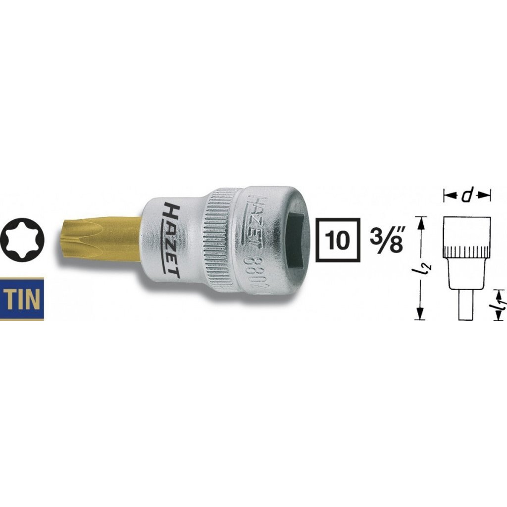 Hlavice s bitem TORX 3/8" T27 HAZET 8802-T27 - HA039678