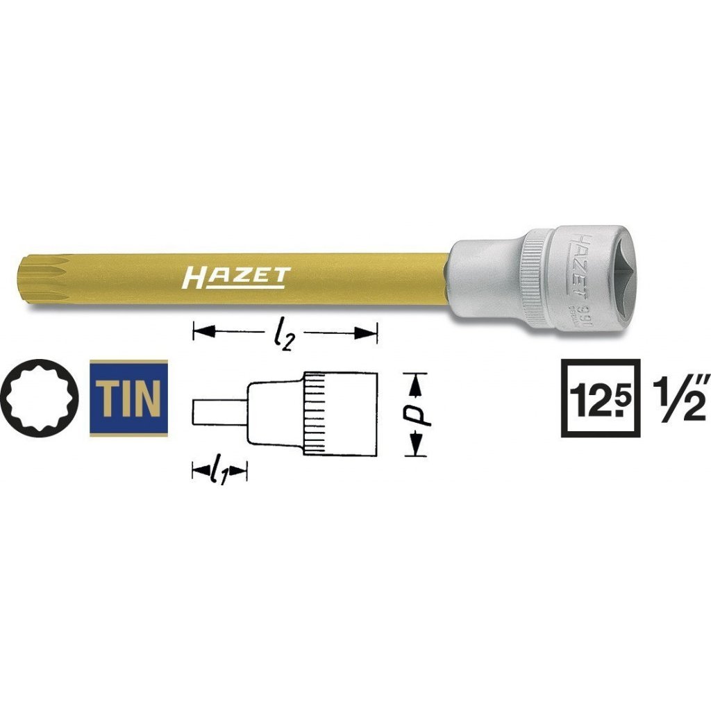 Hlavice s bitem XZN 1/2" M10 Hazet 990SLG-10 - HA047369