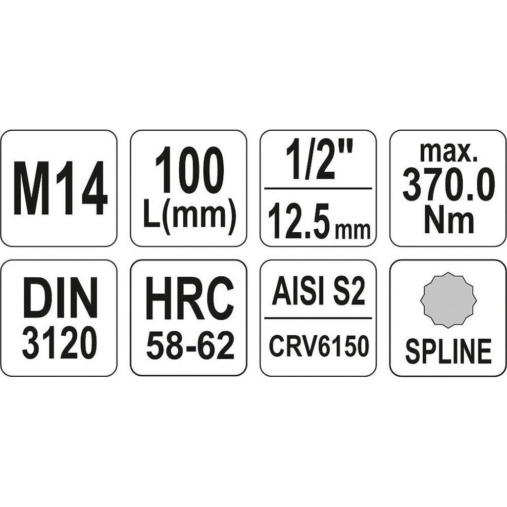 Hlavice s bitem XZN 1/2" M14 YATO - YT-04355