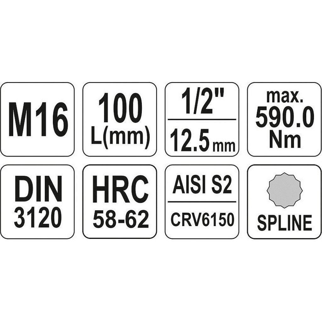 Hlavice s bitem XZN 1/2" M16 YATO - YT-04356