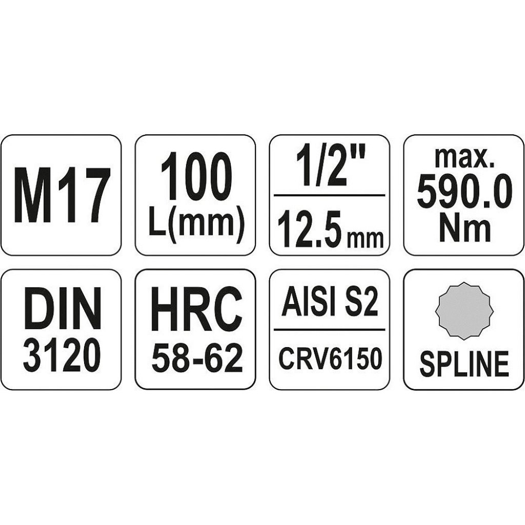 Hlavice s bitem XZN 1/2" M17 YATO - YT-04357