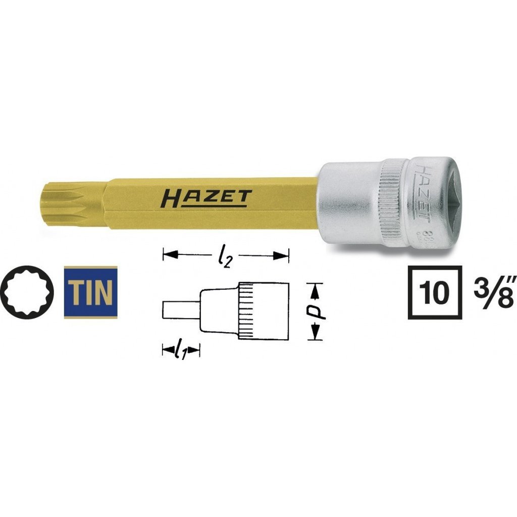 Hlavice s bitem XZN 3/8" M10 Hazet 8808LG-10 - HA040018