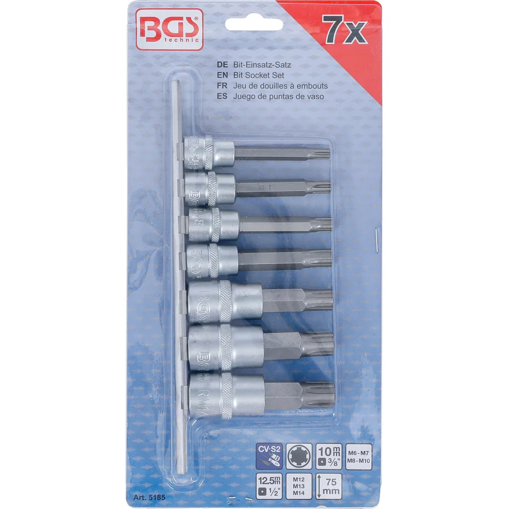 Hlavice s bity RIBE, 3/8" a 1/2", M6-M14, sada 7 ks - B5185