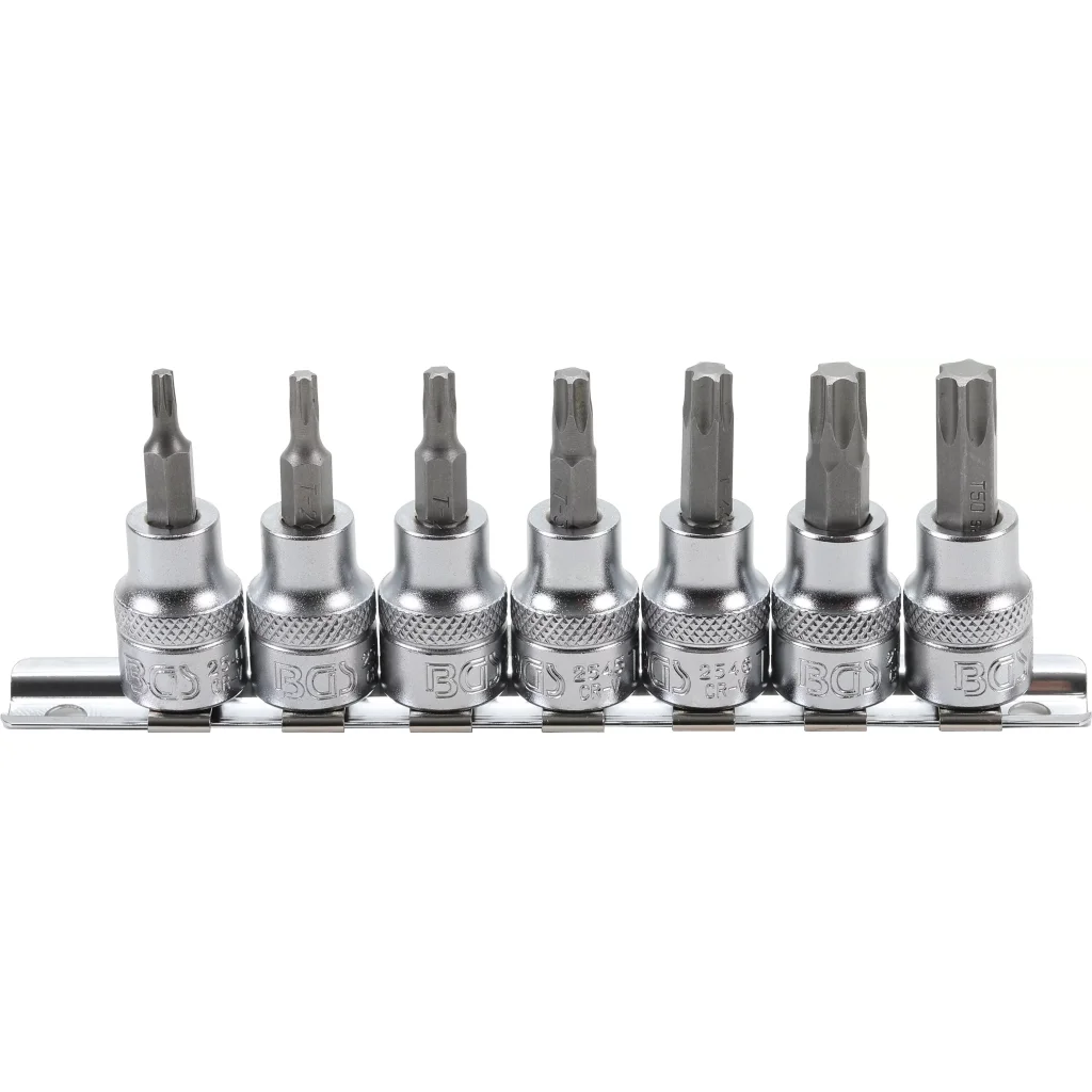 Hlavice s bity TORX, 3/8", 7 ks, T15 - T50 - B5108