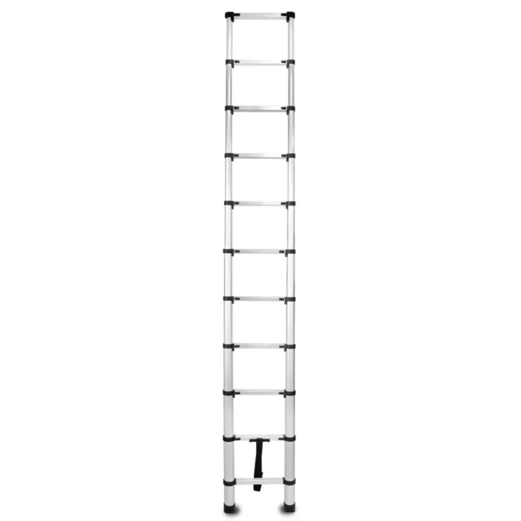 Hliníkový teleskopický žebřík, 11 stupňů, 3,2 m, max. zátěž 125 kg