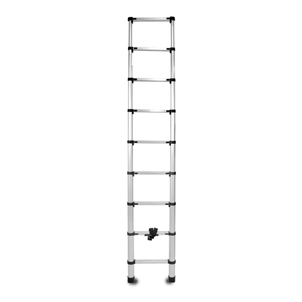 Hliníkový teleskopický žebřík, 9 stupňů, 2,6 m, max. zátěž 125 kg