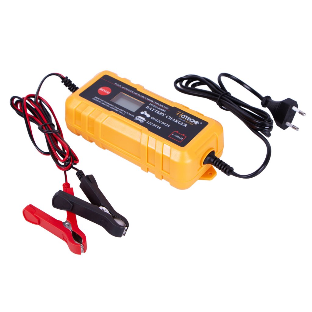 Inteligentní nabíječka autobaterií 6V a 12V, LCD display - HTP817204