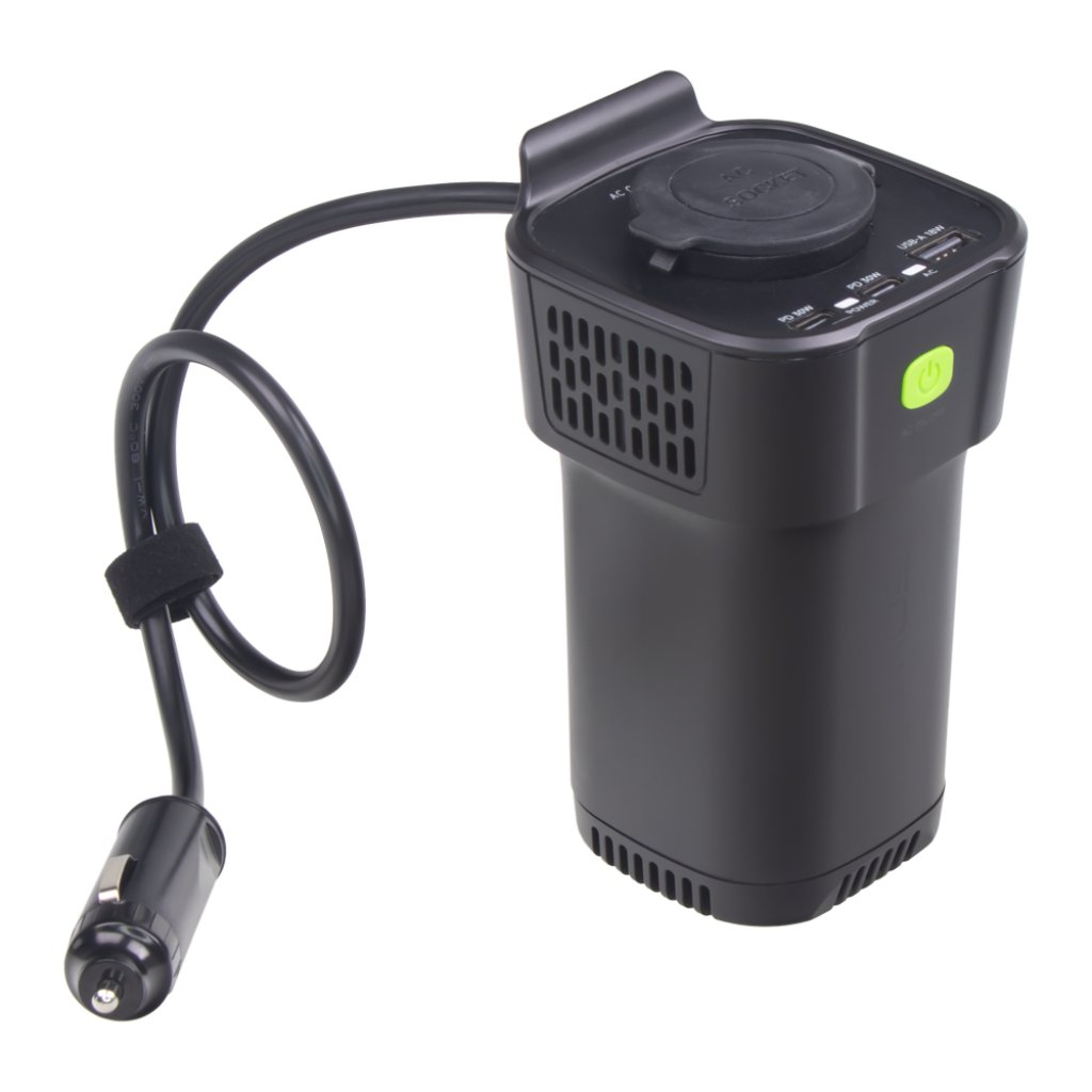 Interiérový měnič napětí z 12/230V/USB 150W do držáku nápojů