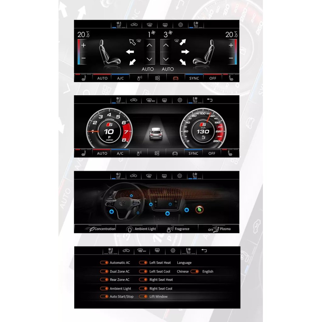 IPS dotykový panel klimatizace pro VW Passat B8