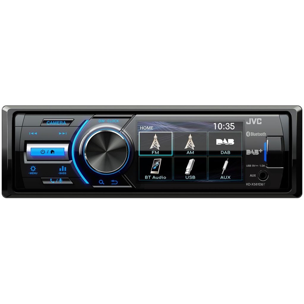 JVC 1DIN DAB / FM autorádio/3" displej/USB/AUX/Bluetooth/vstup pro park.kameru