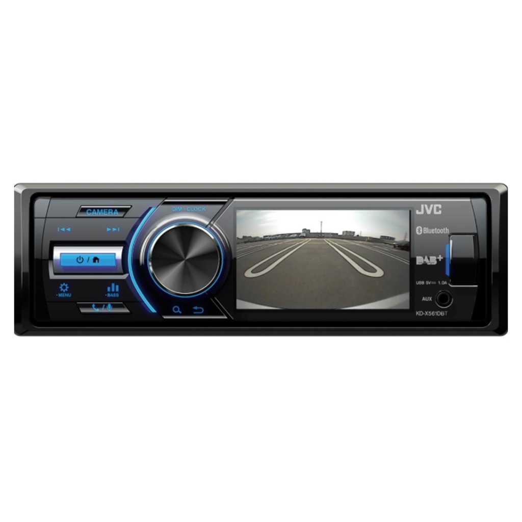 JVC 1DIN DAB / FM autorádio/3" displej/USB/AUX/Bluetooth/vstup pro park.kameru