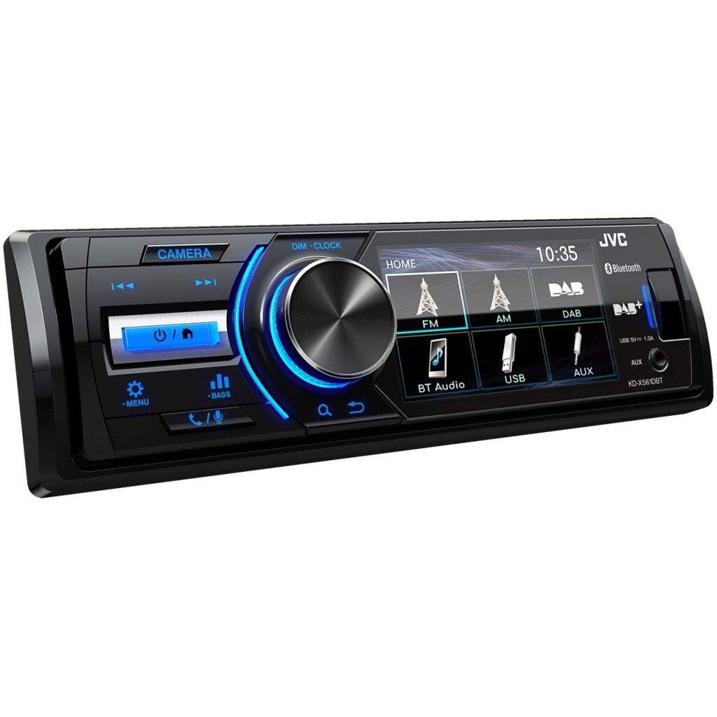 JVC 1DIN DAB / FM autorádio/3" displej/USB/AUX/Bluetooth/vstup pro park.kameru